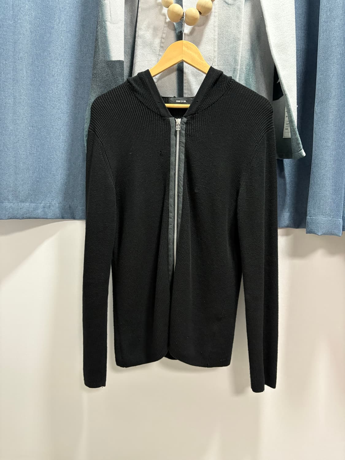 콤사이즘 후드 니트집업 상품이미지1