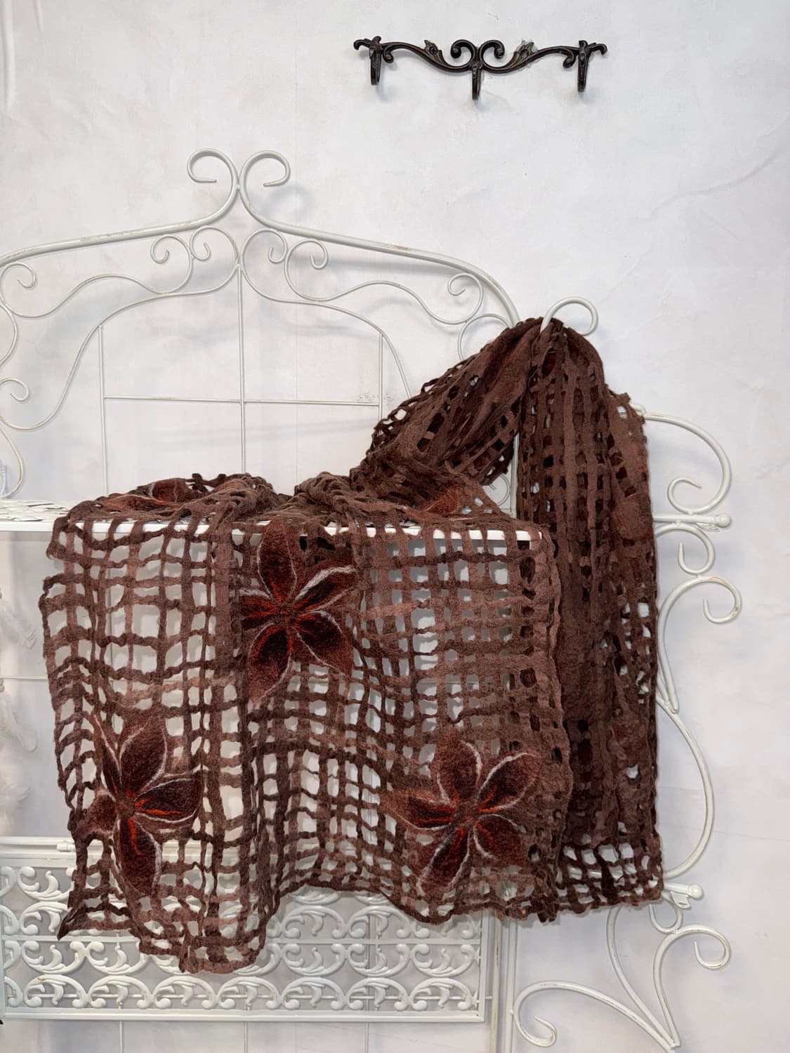 Red brown tie dye grunge net muffler 상품이미지2