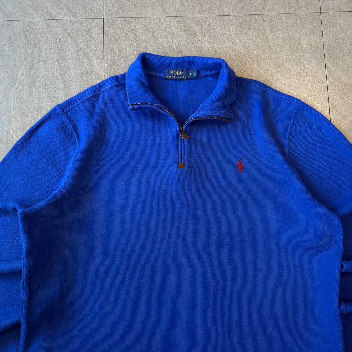 폴로 정품 블루 반집업 니트  상품이미지3