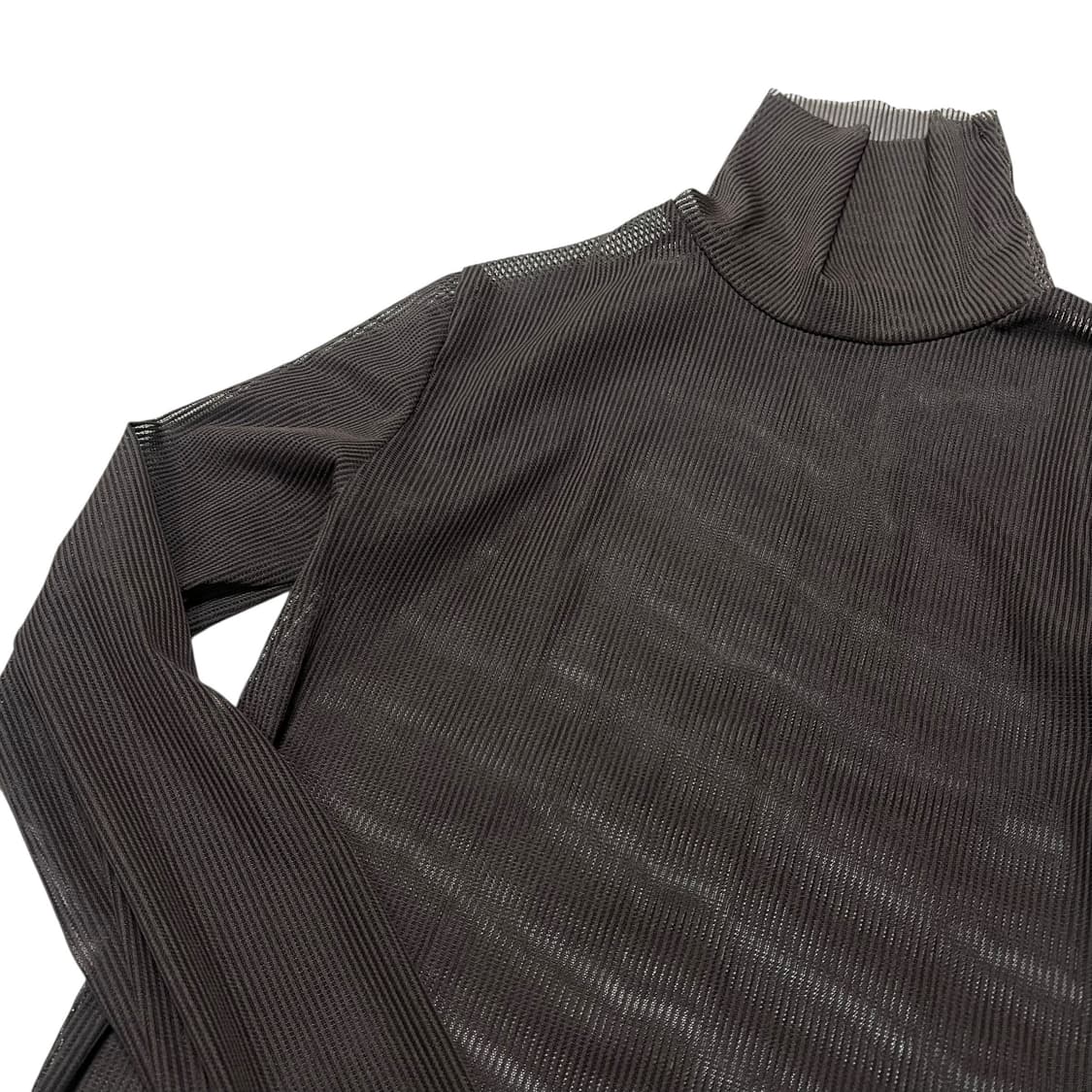 브라운 시스루 목폴라 상품이미지4