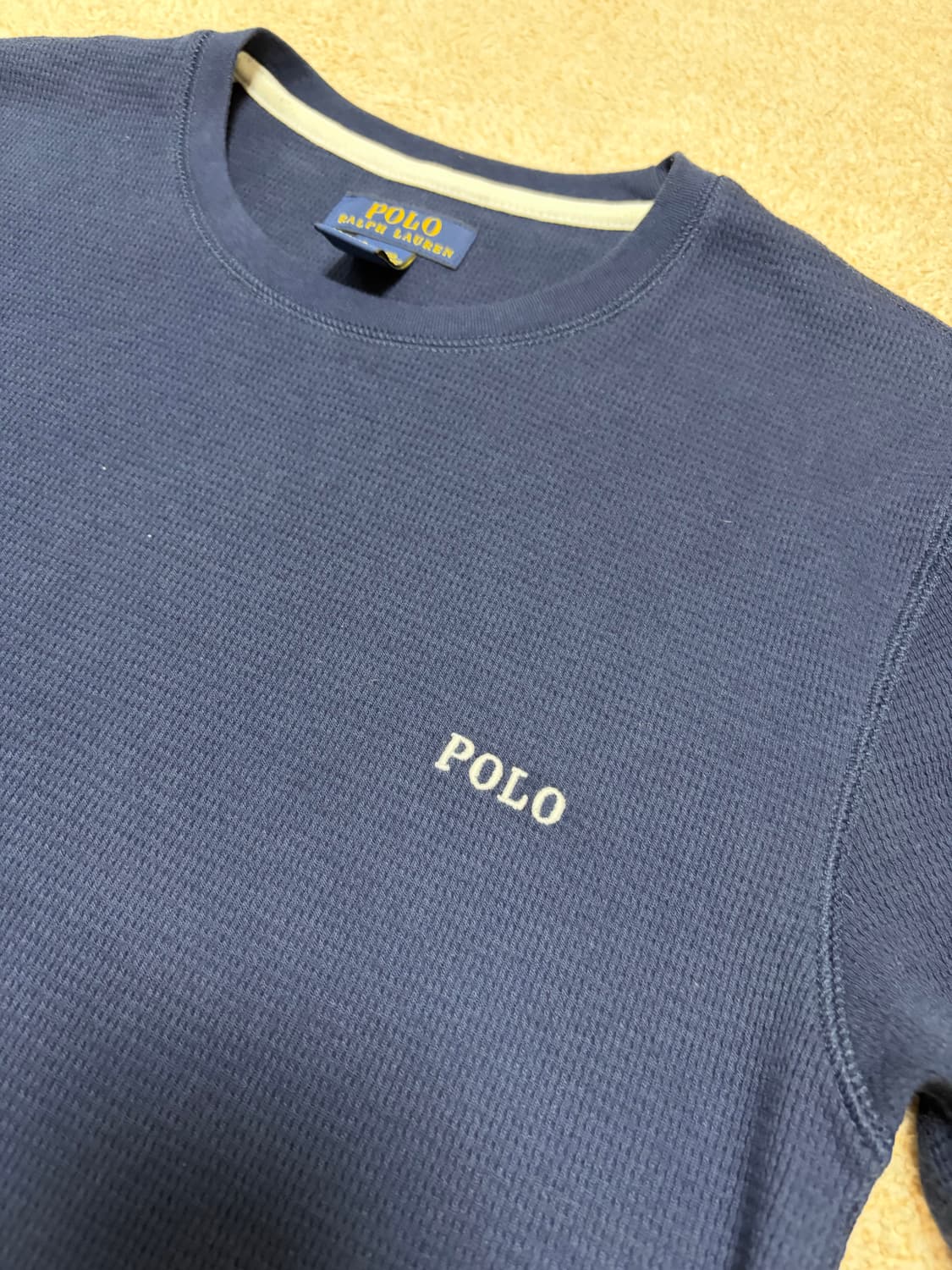 S) 폴로 랄프로렌 네이비 와플 반팔티 상품이미지2