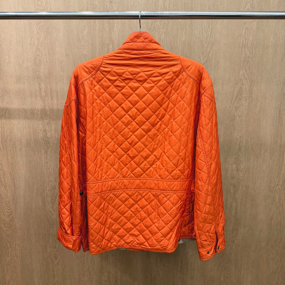 폴로 랄프로렌 퀼팅 자켓 다이아 퀼팅 스냅 포켓 디테일 오렌지 상품이미지3