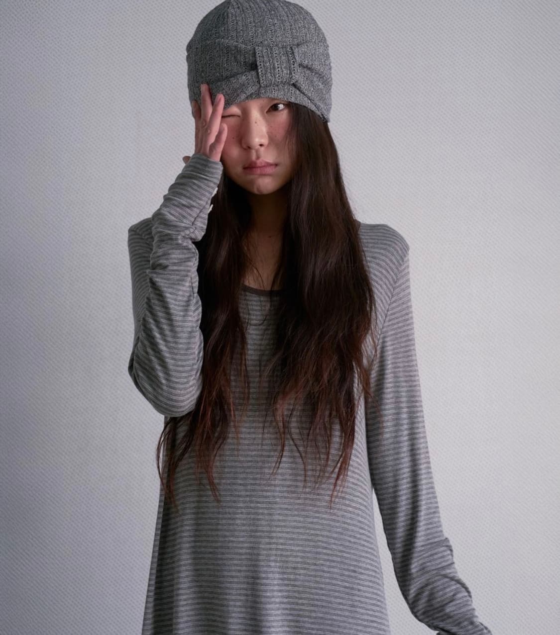 RIBBON KNIT BEANIE [MELANGE] 상품이미지2