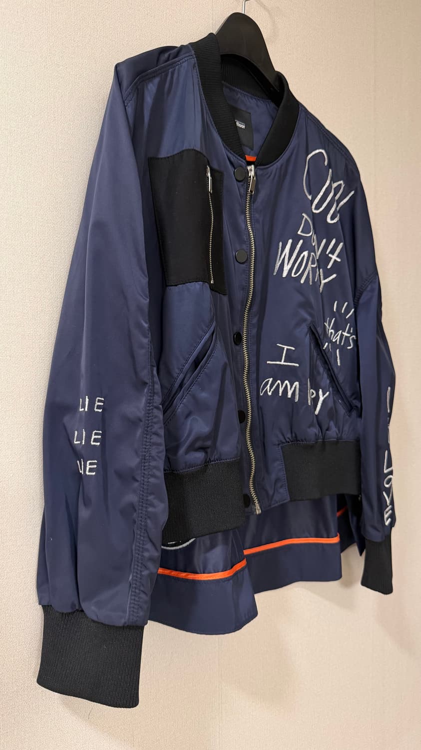 한섬 세컨플로어 봄버 블루종 항공점퍼 자켓 55-66  정가 40만원대 상품이미지2