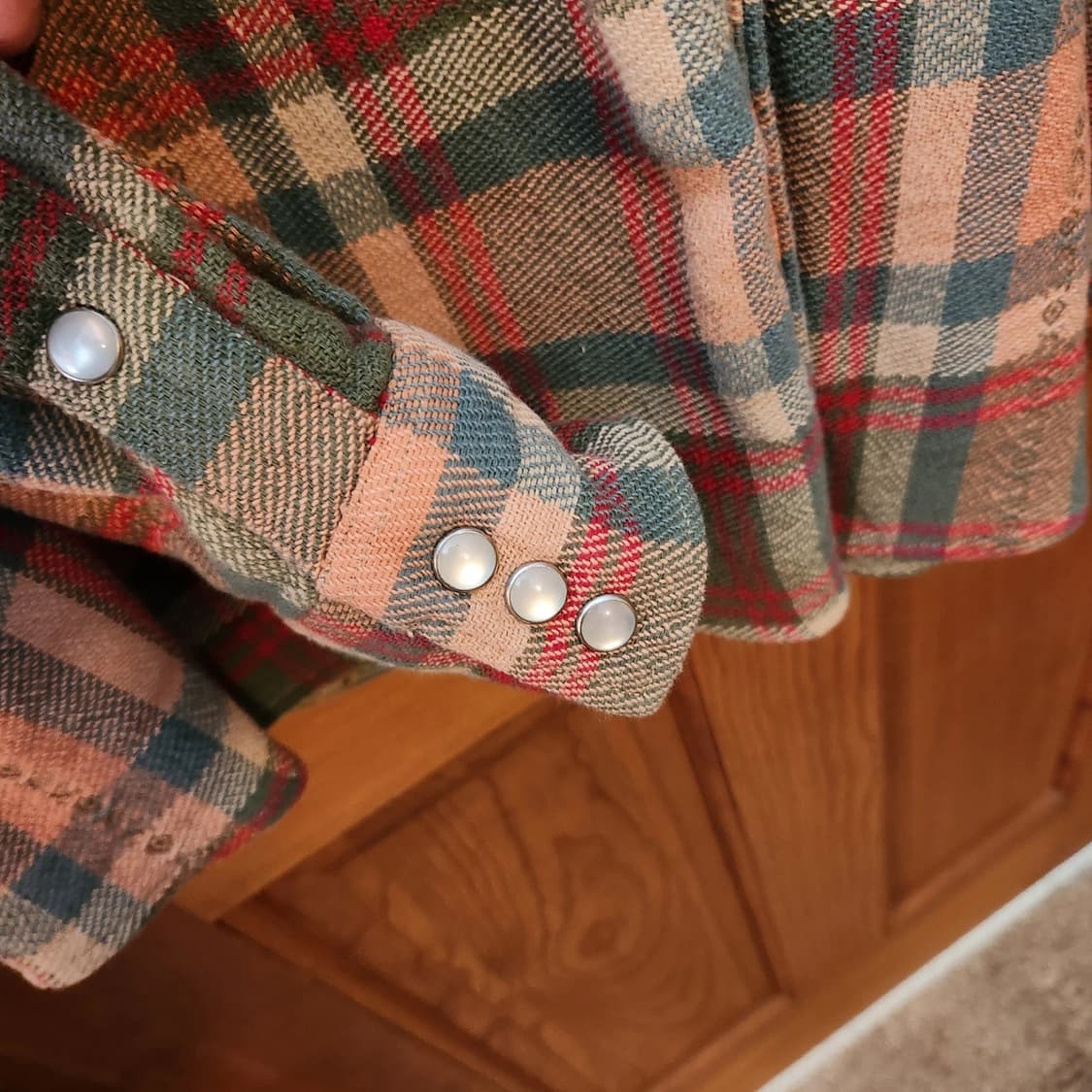 RRL 더블알엘 체크 플란넬 웨스턴 셔츠 세이지/핑크 상품이미지5