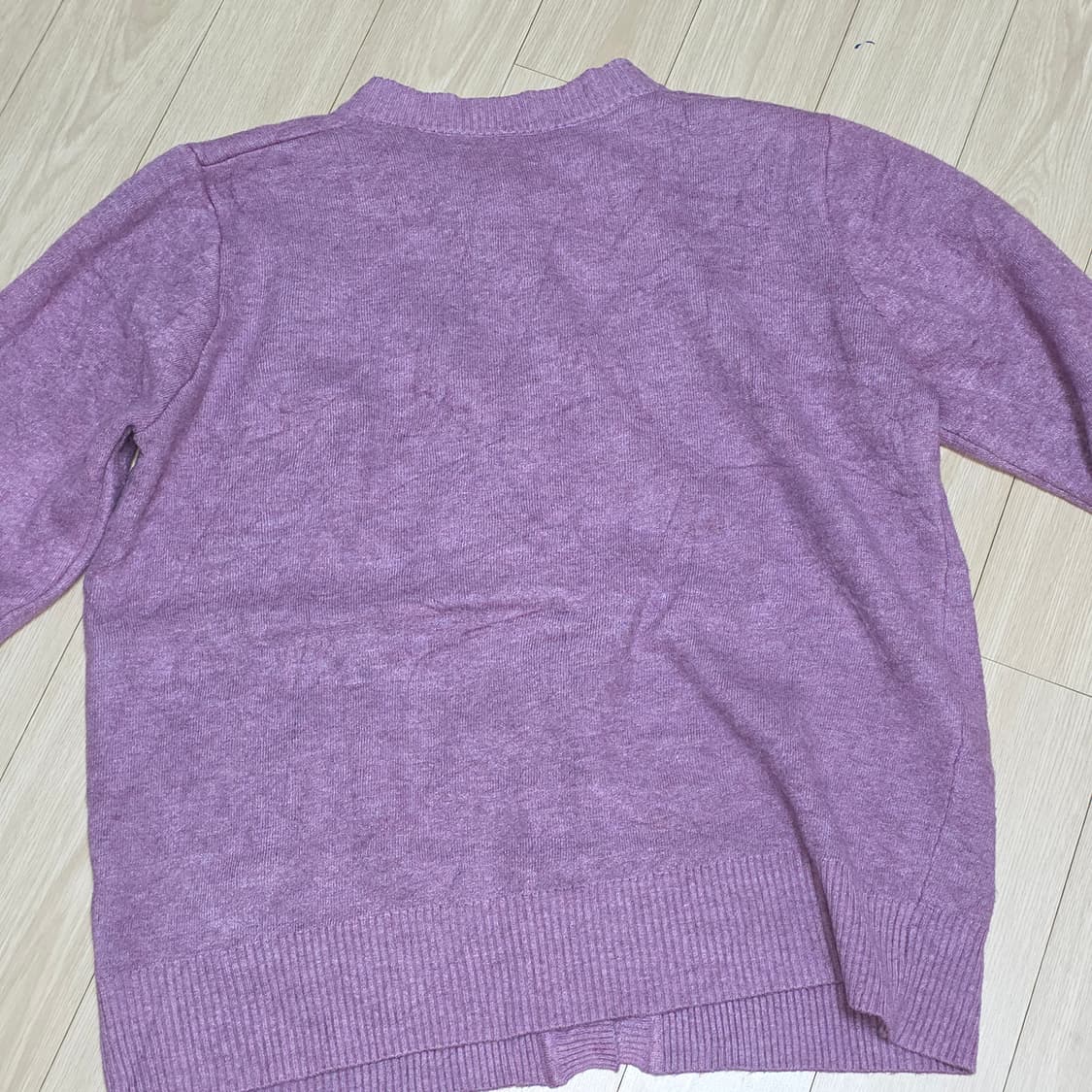 빈티지)퍼플 속안감 기모 앙고라겨울 플라워 자수 큐빅 로맨틱 모리걸가디건 상품이미지4