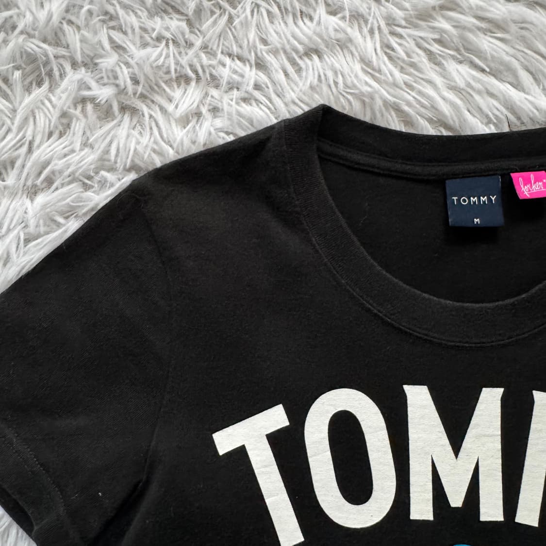 TOMMY 일본빈티지 딱붙핏 반팔 슬림핏 타미 반팔 타미크롭티 M 40 상품이미지1