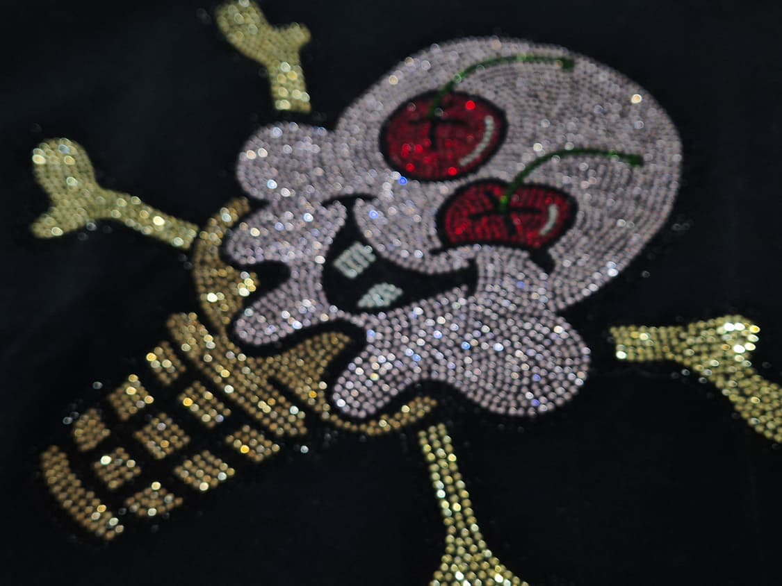 팜엔젤스 BBC 아이스크림 라인스톤 스와로브스키 반팔 티셔츠 블랙 상품이미지1