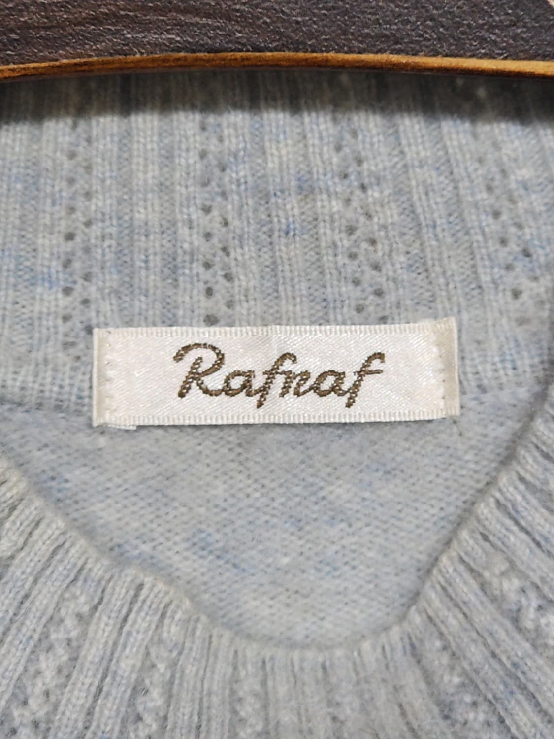 (M) 반폴라 캐시미어 니트 하늘색 반목 스웨터 캐주얼  상품이미지3