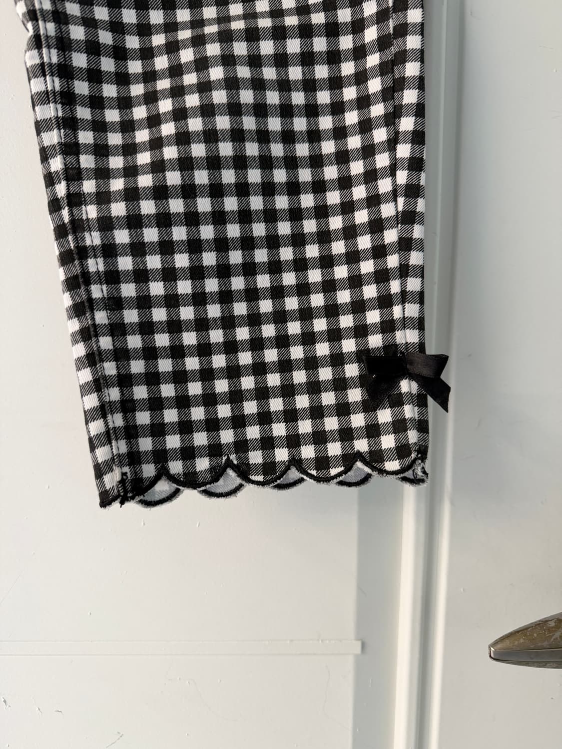 일본빈티지 체크 리본 카프리팬츠 상품이미지7