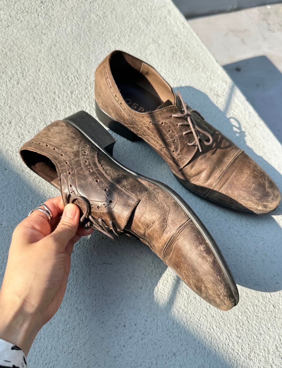 GOSPEL distressed wingtip derby 상품이미지3