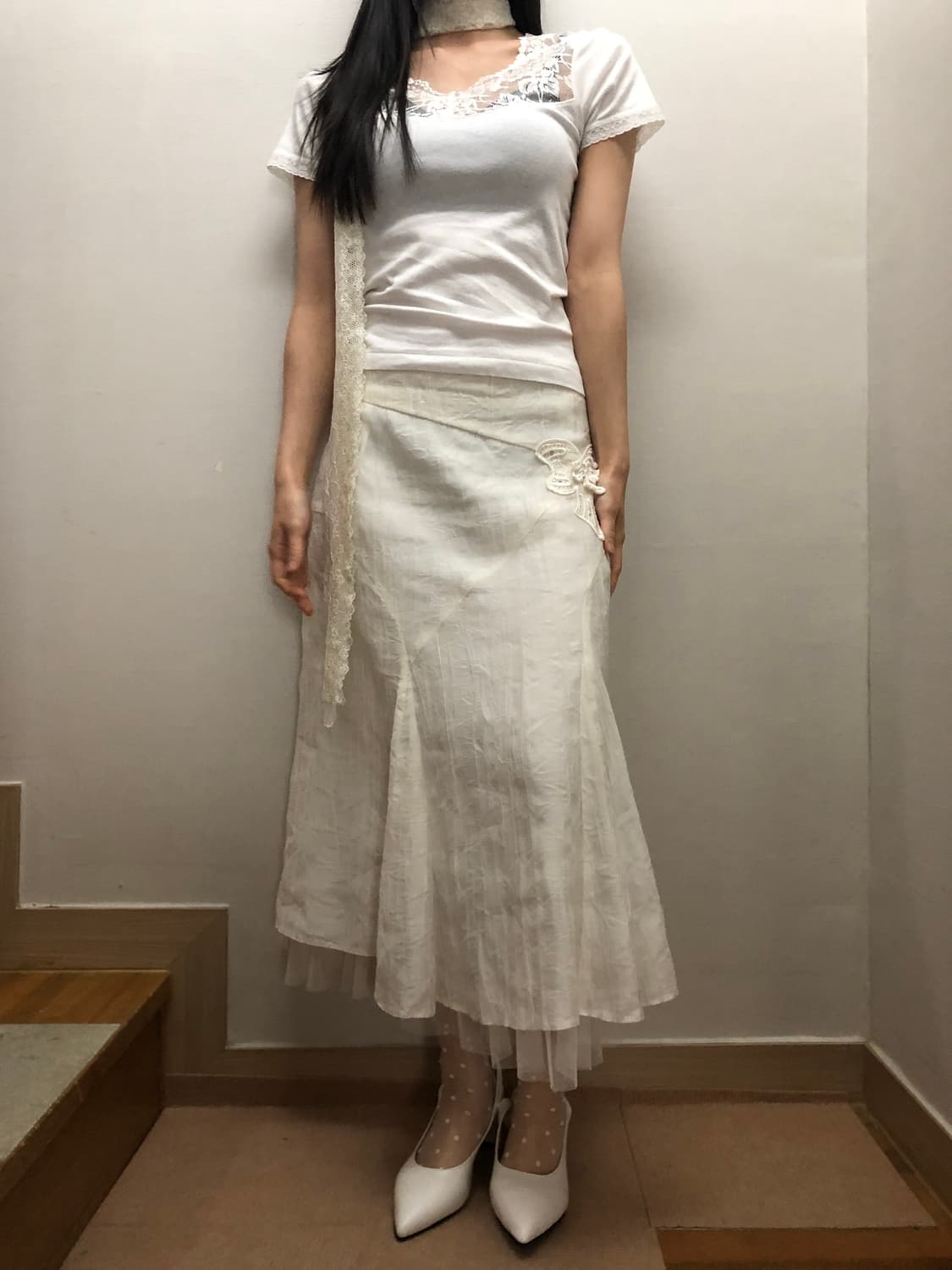 빈티지 화이트 레이스 탑 상품이미지5