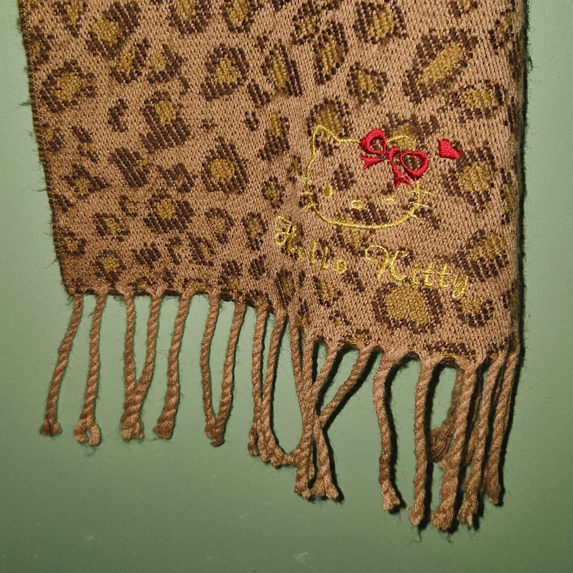 09s 레트로 키티 호피 니트 머플러 상품이미지5