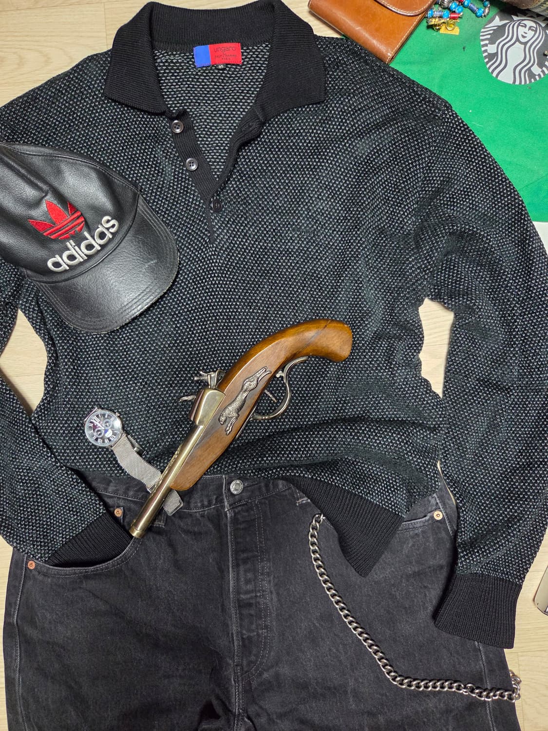 UNGARO PARIS 울 카라 니트 블랙  상품이미지6