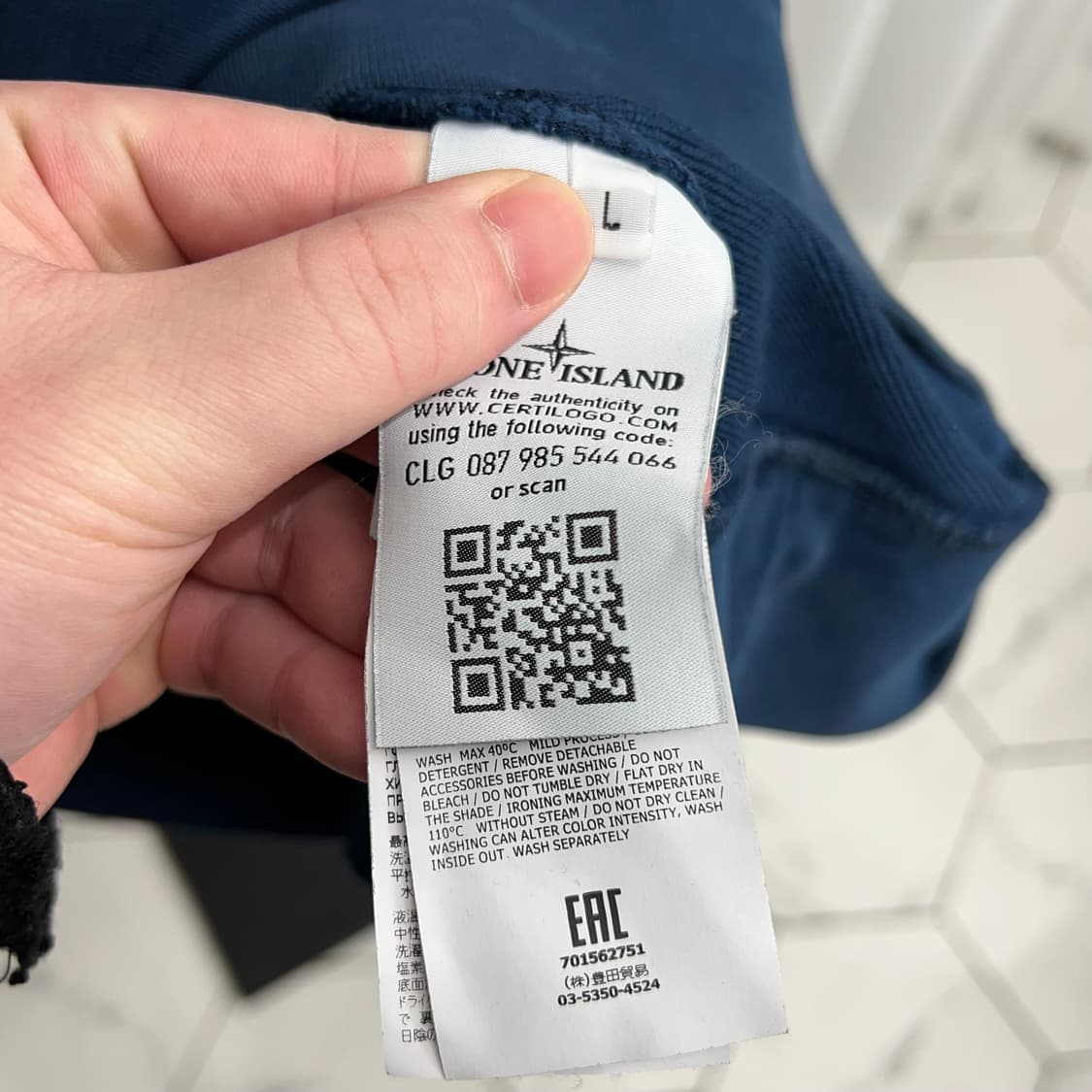 스톤아일랜드 맨투맨 네이비 (L) 상품이미지6