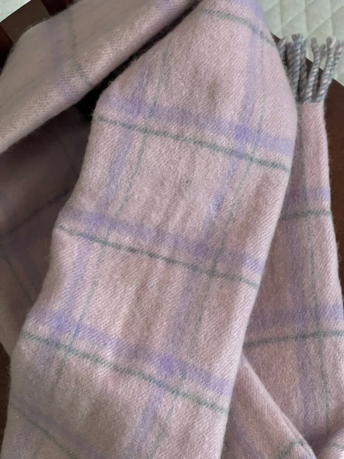 쿠레쥬 리버시블 양면 머플러 목도리 그레이 핑크 상품이미지4