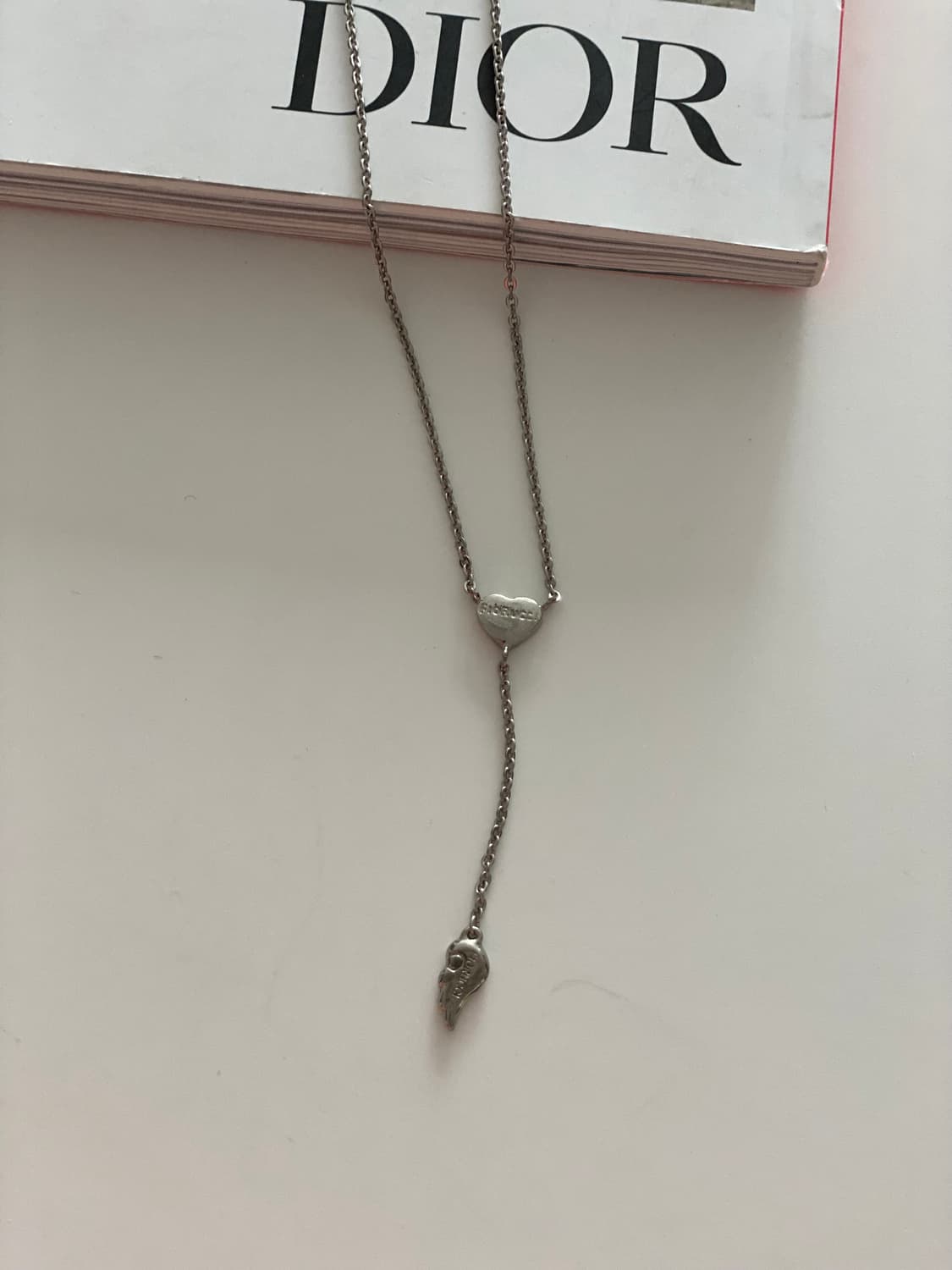 Y2k 무드 fiorucci 하트 날개 목걸이 상품이미지6