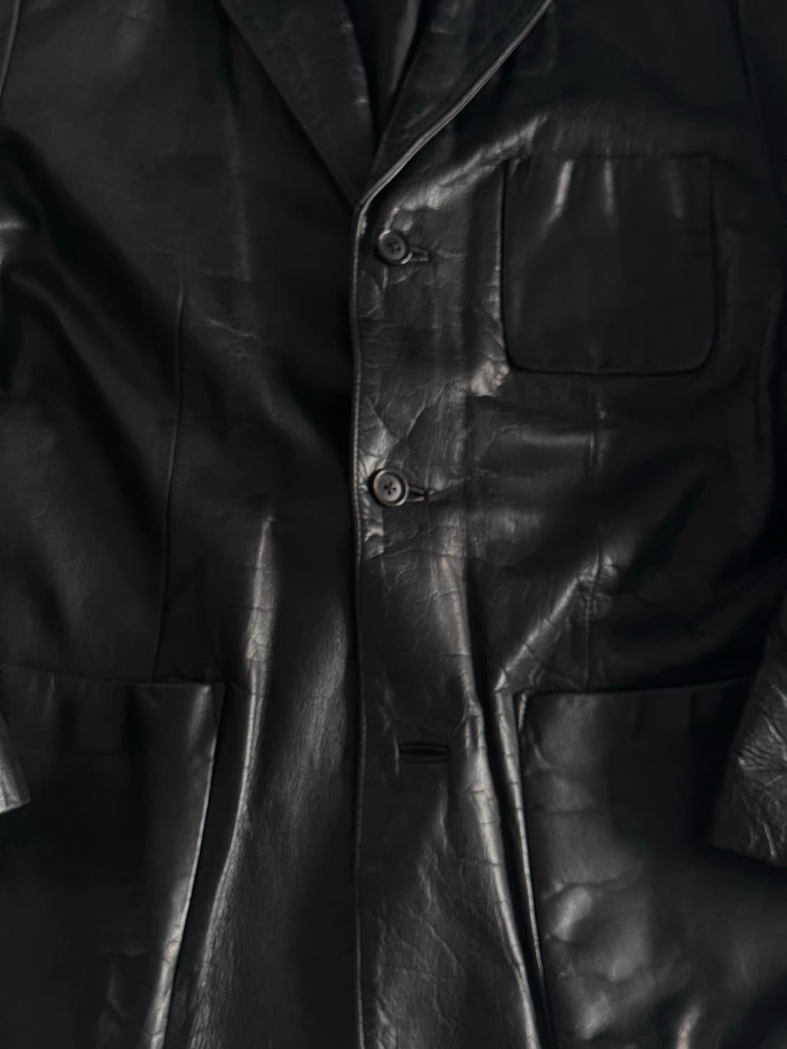 [M] 올드갭 싱글 레더 하프 자켓 상품이미지5