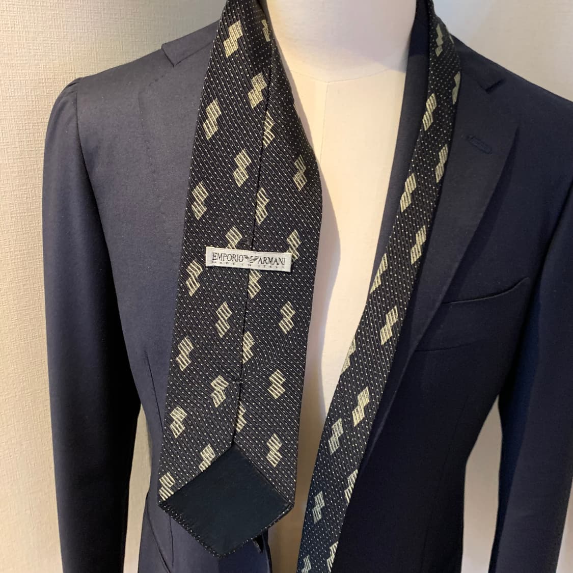 엠포리오 아르마니 명품 블랙 정장넥타이 클래식 빈티지타이 상품이미지2