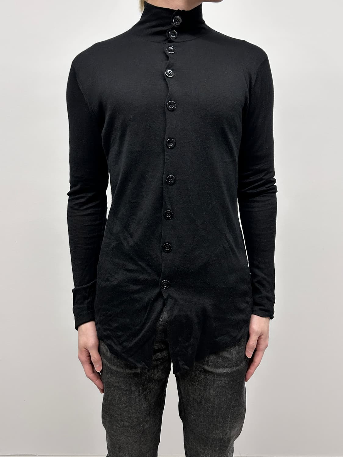 Emporio Armani 하이넥 블랙 셔츠 가디건 상품이미지1