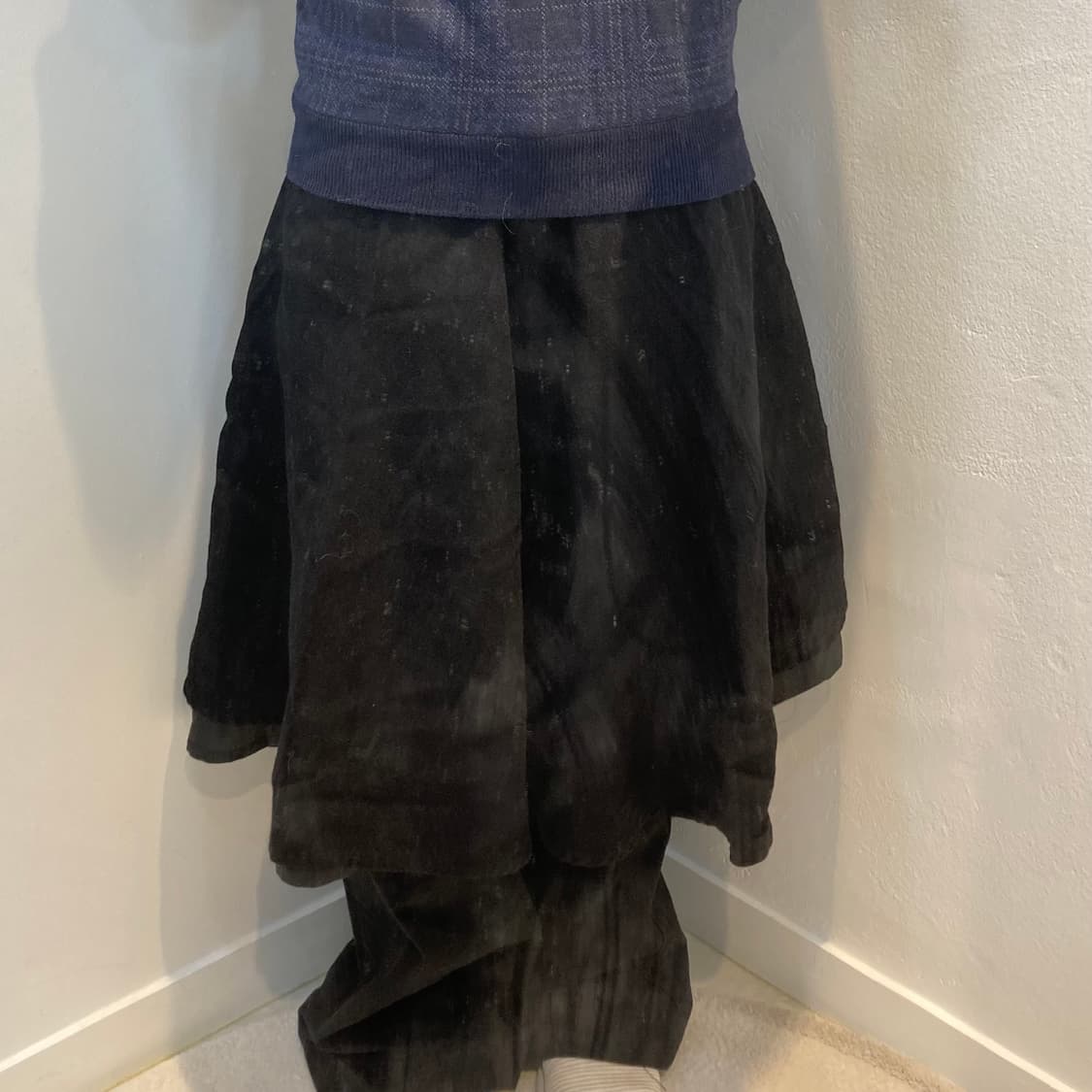 마르크 르 비앙 블랙 레이어드 랩스커트 상품이미지2