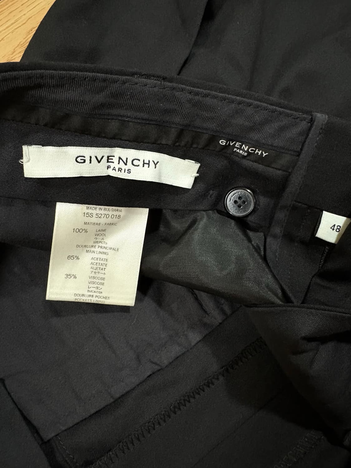 지방시 남자 울 슬렉스 EU48 size 상품이미지1