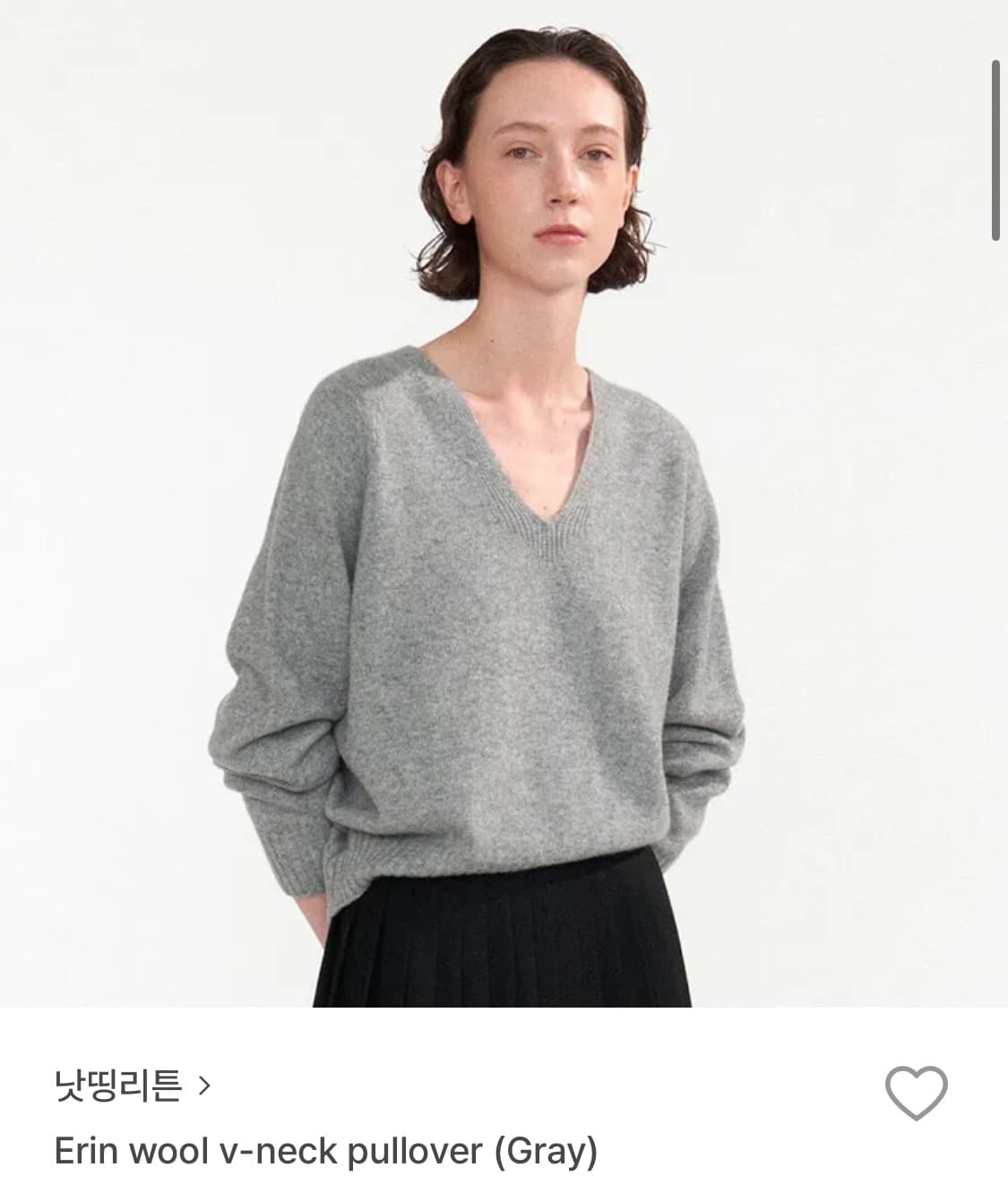 낫띵리튼 erin wool v-neck pullover gray 상품이미지1