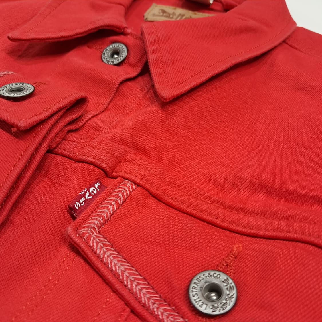 CK037 L 리바이스 70240 레드 데님 자켓 상품이미지5