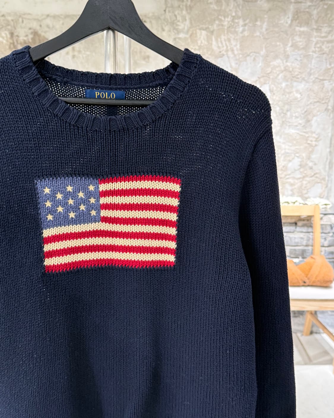 폴로 랄프로렌 딥 네이비 성조기 rl 크루넥 스웨터 상품이미지3