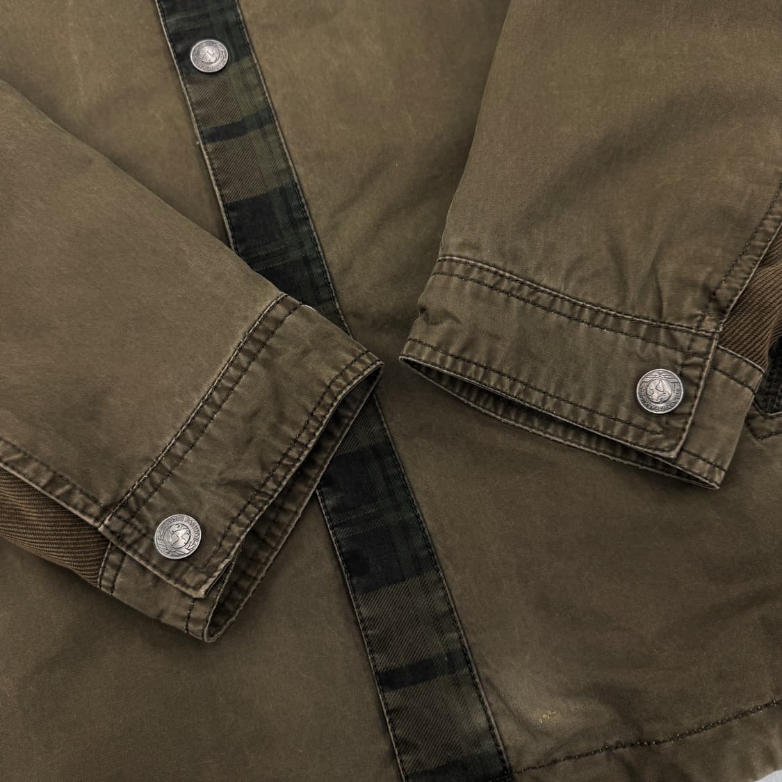 JPN 제팬 체크 배색 그런지 셔츠 상품이미지4