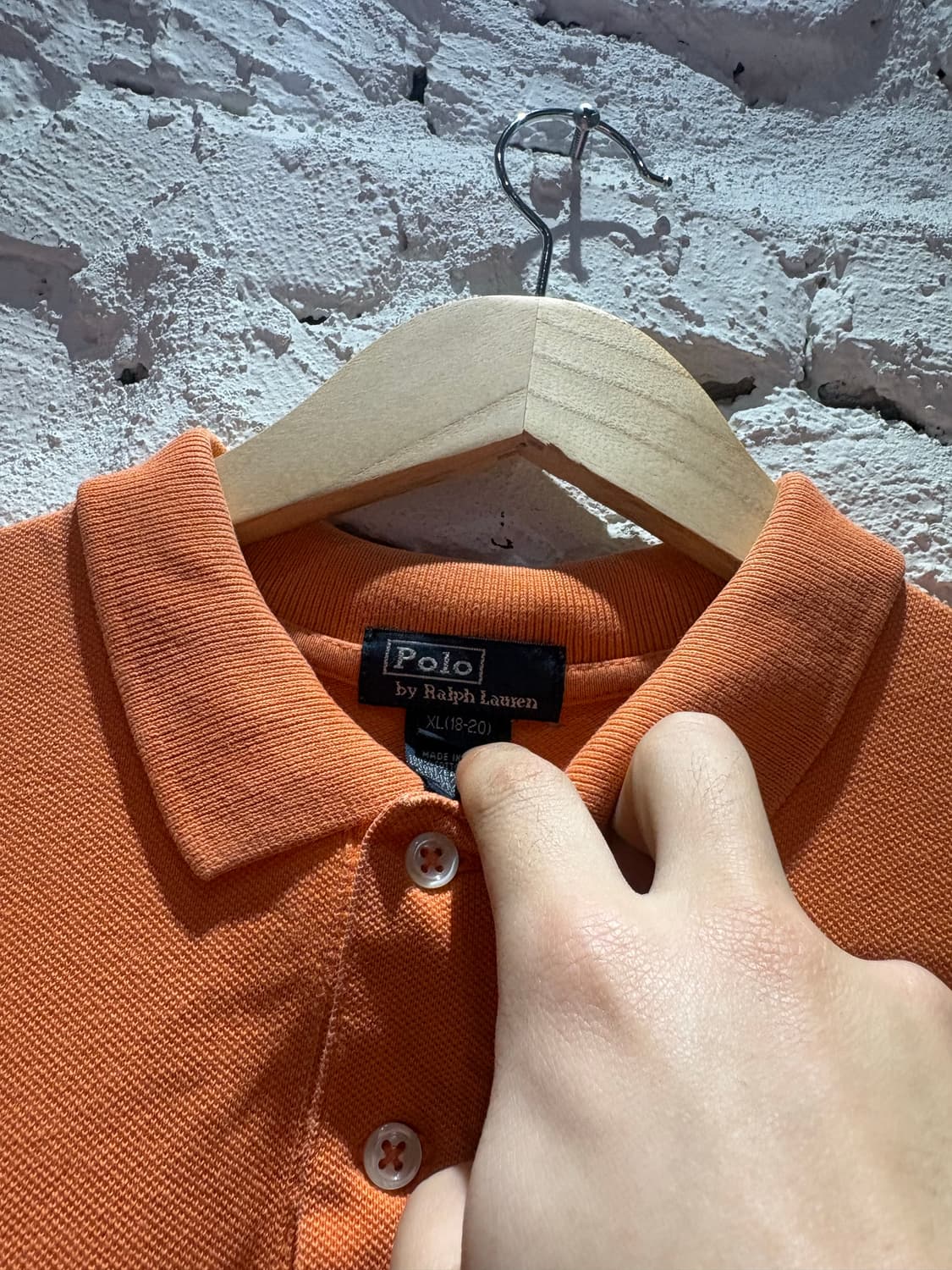 폴로 랄프로렌 오렌지 커스텀 카라 반팔  상품이미지8