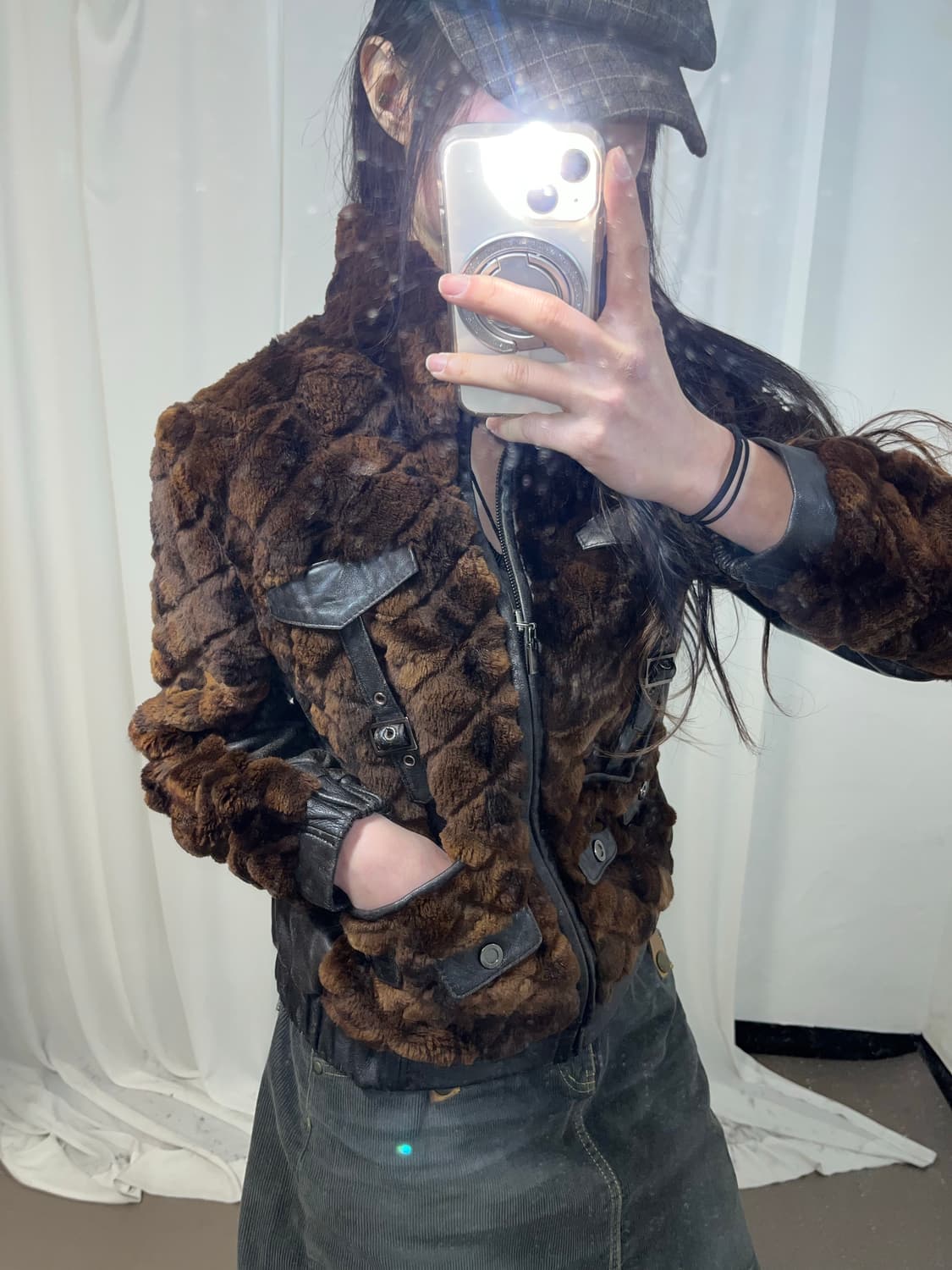 브라운 래빗퍼 자켓 상품이미지5