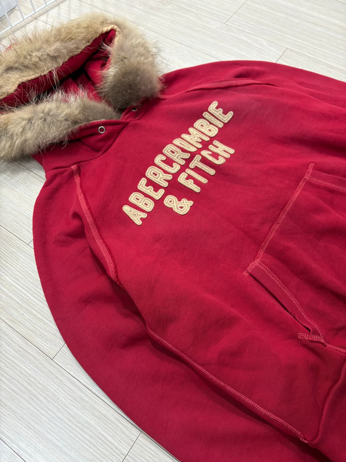 아베크롬비 퍼후드 울프죠 레드 상품이미지4