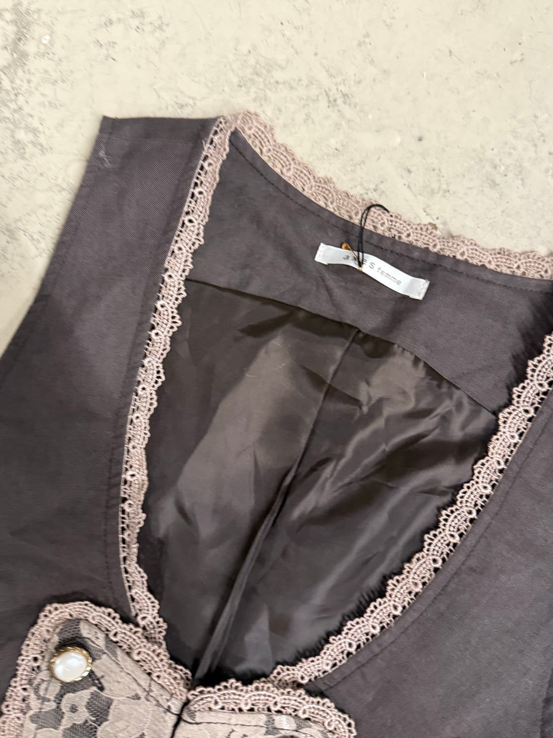 Axes femme 엑시즈팜 진주버튼 레이스 베스트 상품이미지4