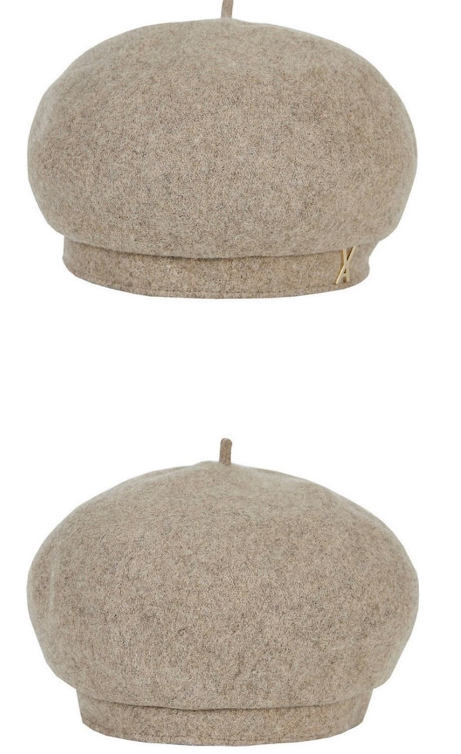 Varzar ) 스터드 로고 울 베레모 (be) 상품이미지3