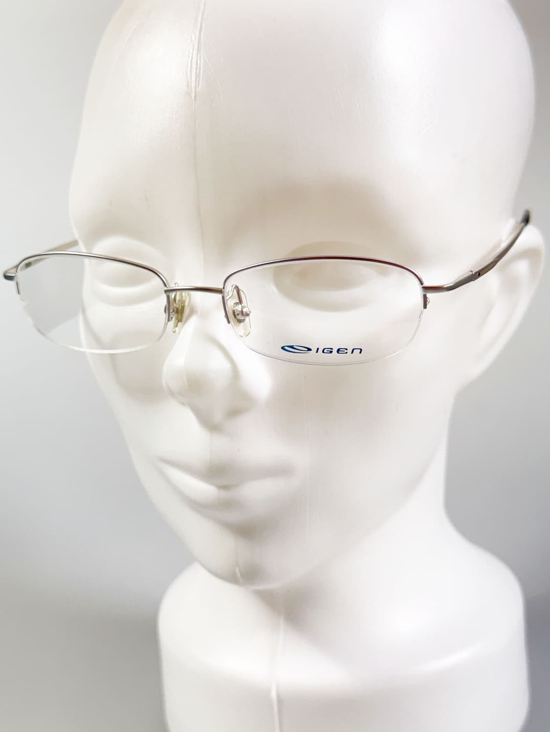 IGEN 실버 메탈 반무테 스퀘어 프레임 빈티지 안경 상품이미지8