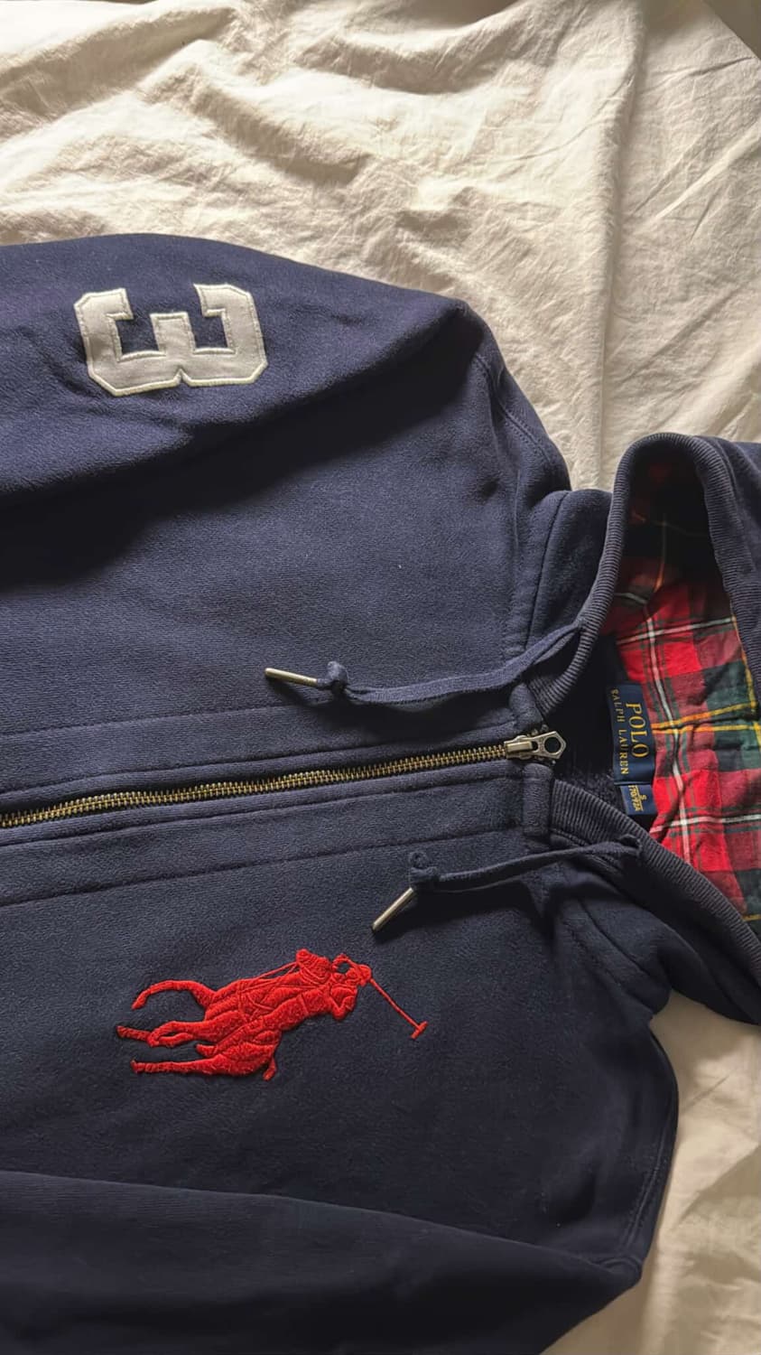 폴로 빅포니 후드집업 네이비 상품이미지3