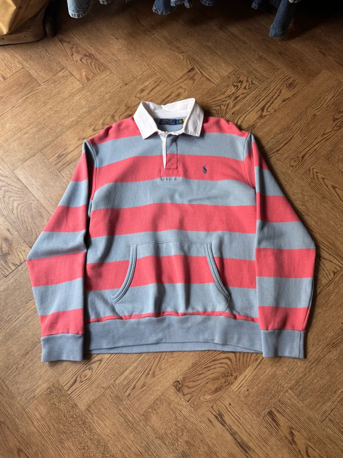 [L]폴로 랄프로렌 매장판 후드 포켓 럭비 티셔츠 상품이미지1