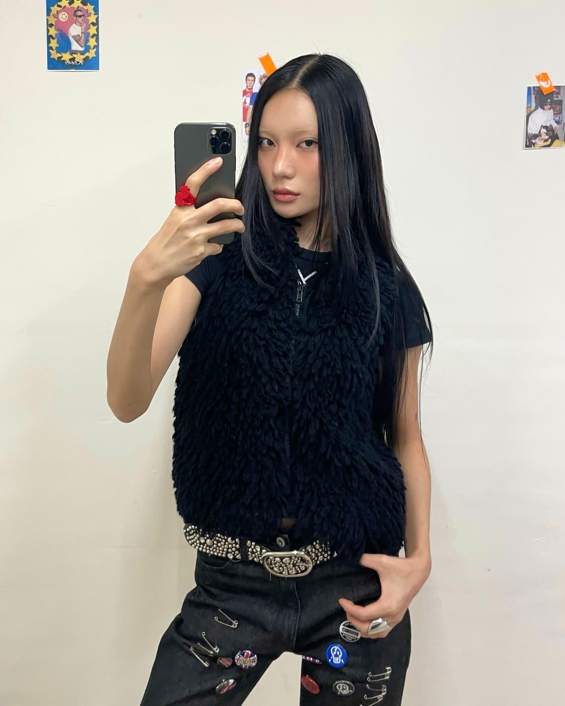 Rope Fur Black Vest 상품이미지1