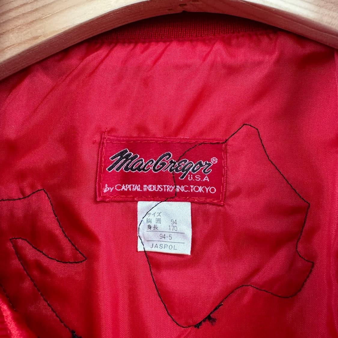 80s 맥그리거 새틴 베이스볼 자켓 made in JAPAN (L)  상품이미지7