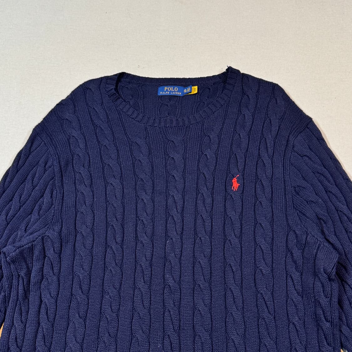 XXL) 폴로 랄프로렌 케이블 꽈배기 니트 신형 큐알탭 상품이미지3
