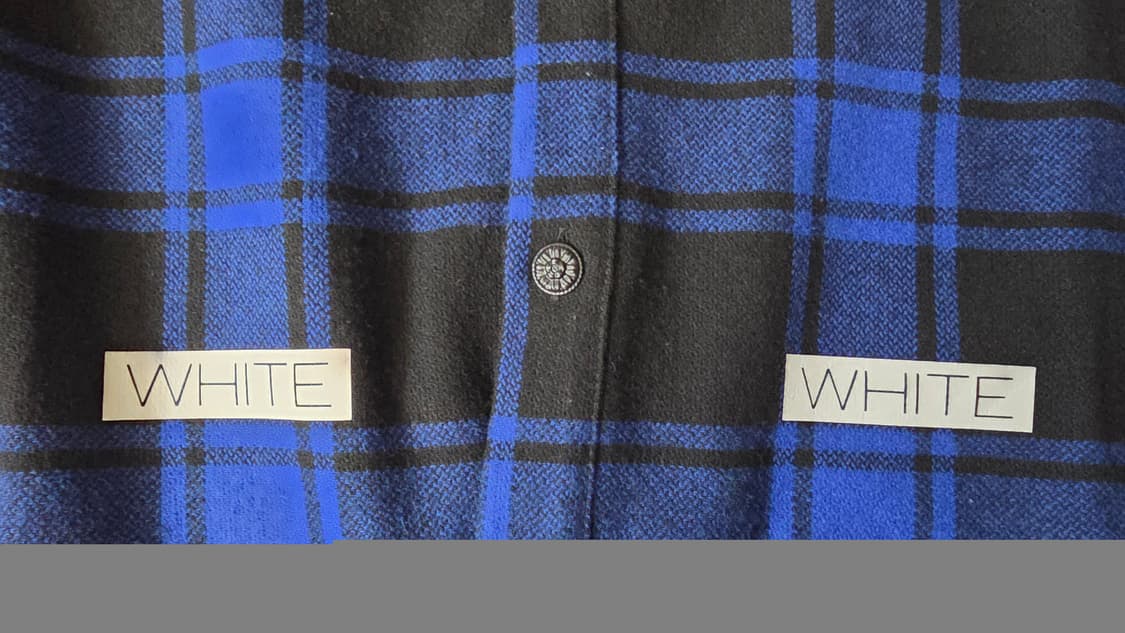 오프화이트 플란넬 셔츠 블루 xs 상품이미지3