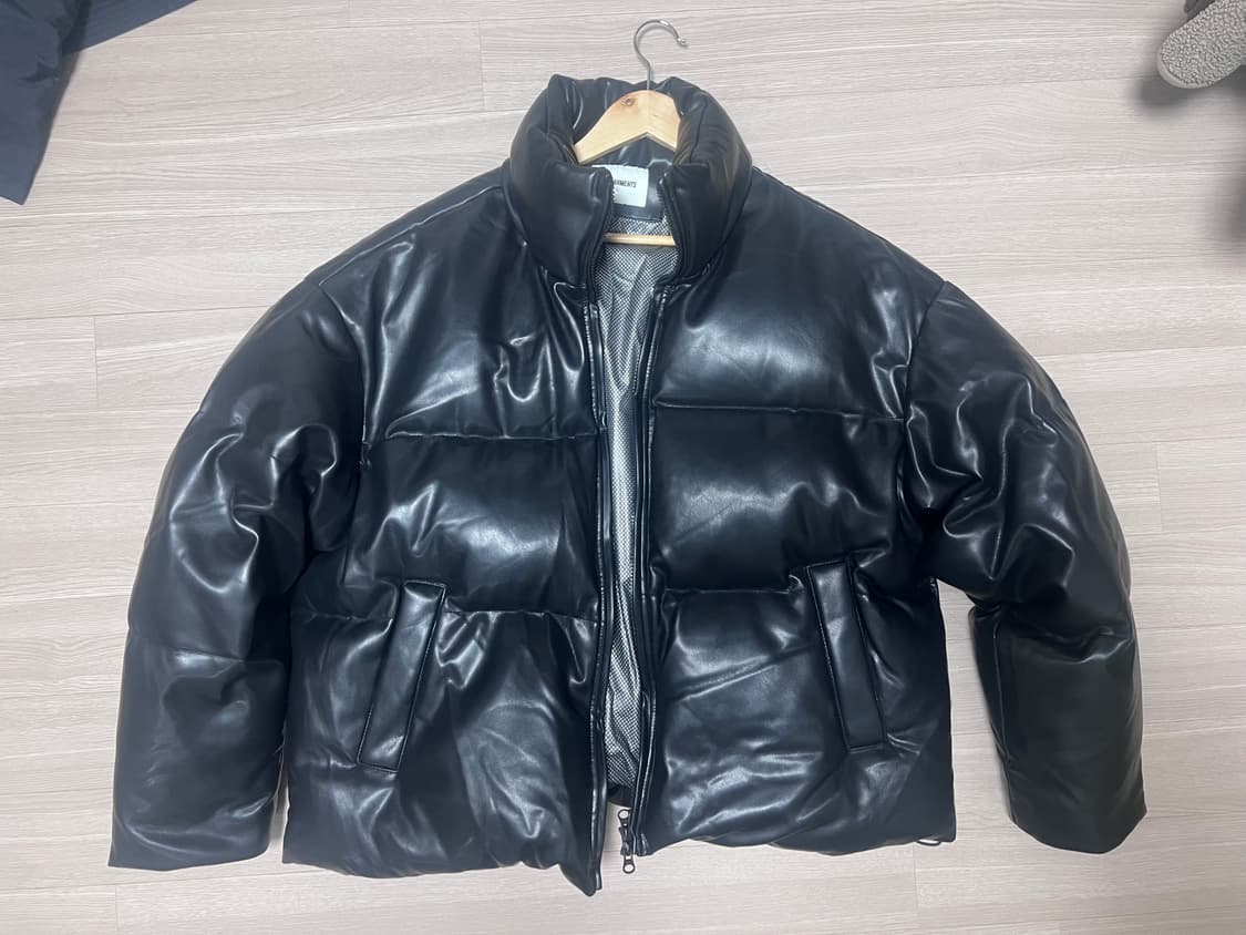 큐티에잇 가먼츠 레더 숏패딩 L사이즈 상품이미지3