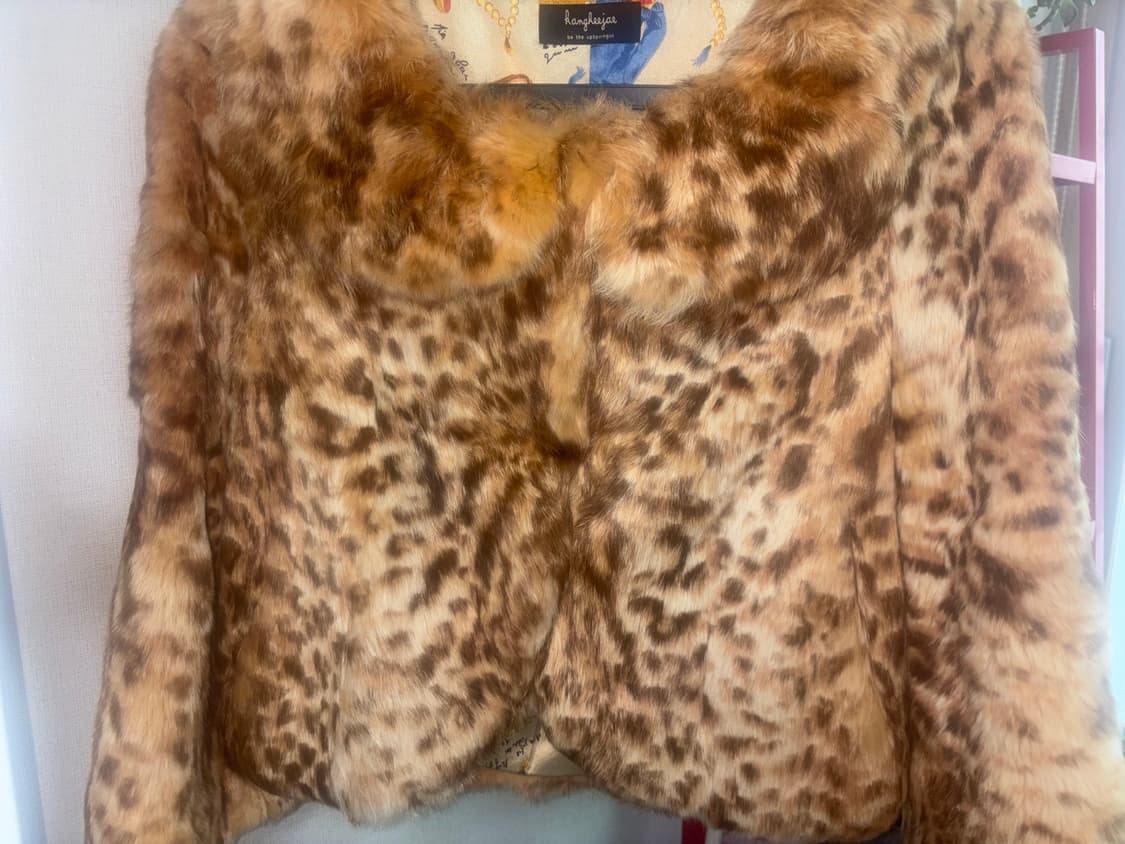 레오파드 리얼 토끼퍼 숏자켓 상품이미지4