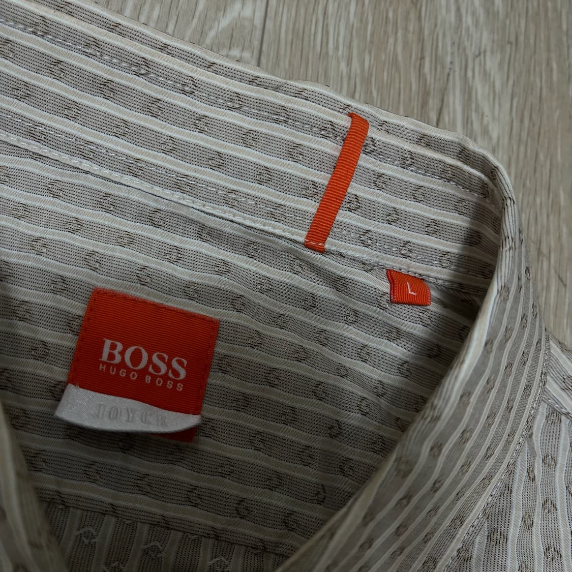 휴고 보스 오렌지 라벨 스트라이프 포켓 긴팔셔츠 [베이지] L/100 상품이미지6