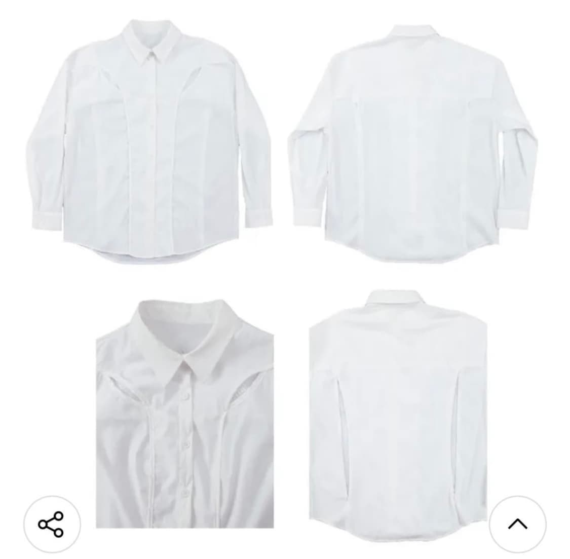 Ojos 체스트홀 나일론 셔츠 화이트 상품이미지1