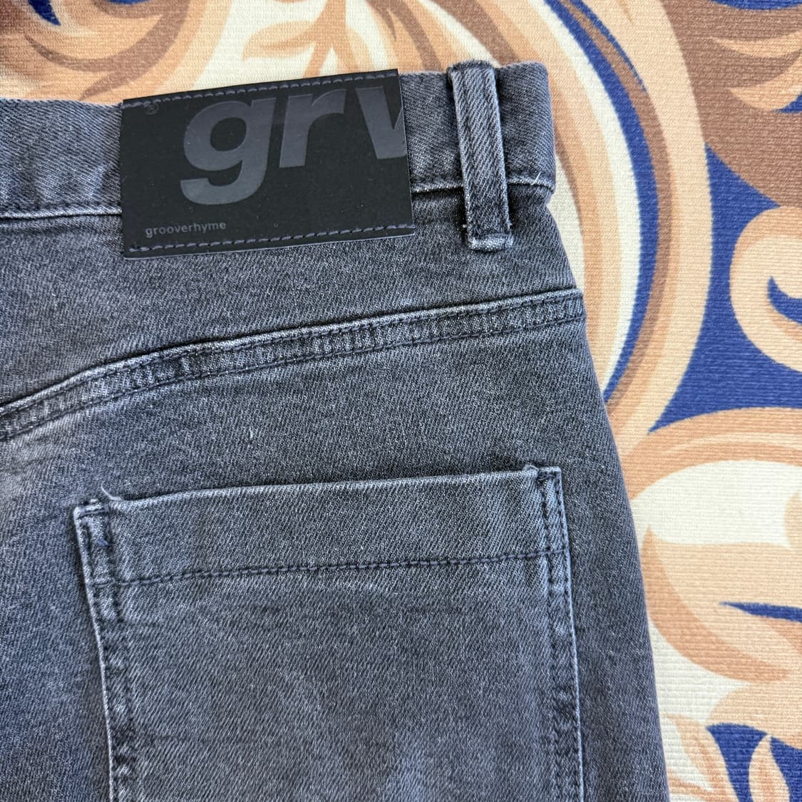 (M)그루브라임 Groove rhyme 흑청 카고데님팬츠(새상품) 상품이미지7