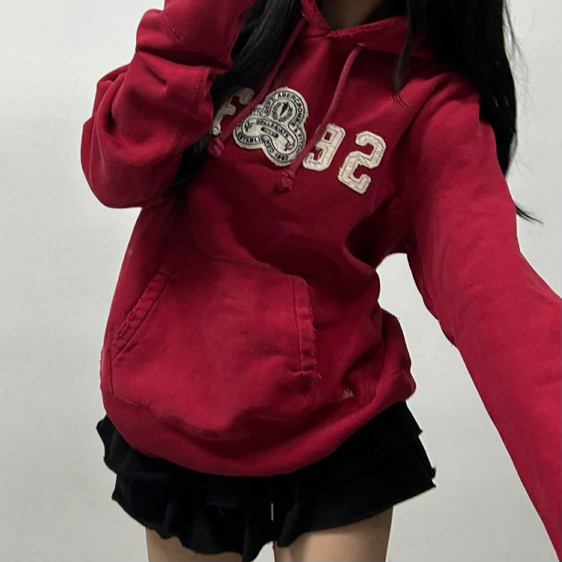 아베크롬비 y2k 딮버건디 스웻 셔츠 후드티(XL) 상품이미지2