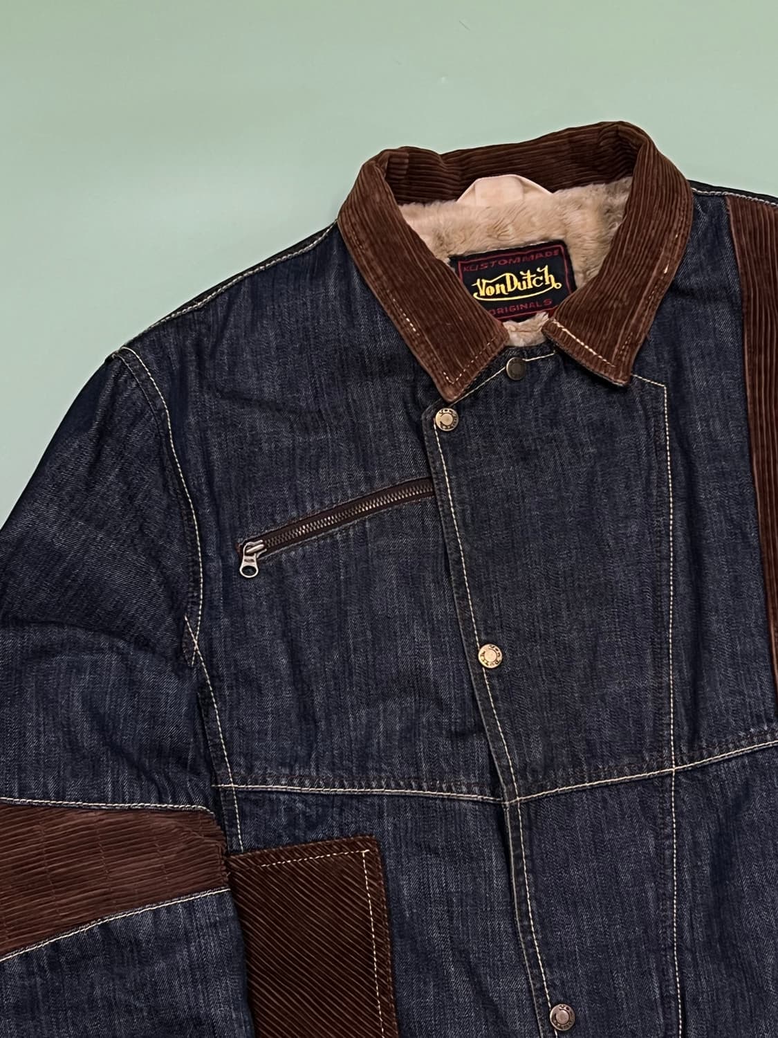 (XL) 본더치 빈티지 셰르파 코듀로이 데님 자켓 상품이미지3