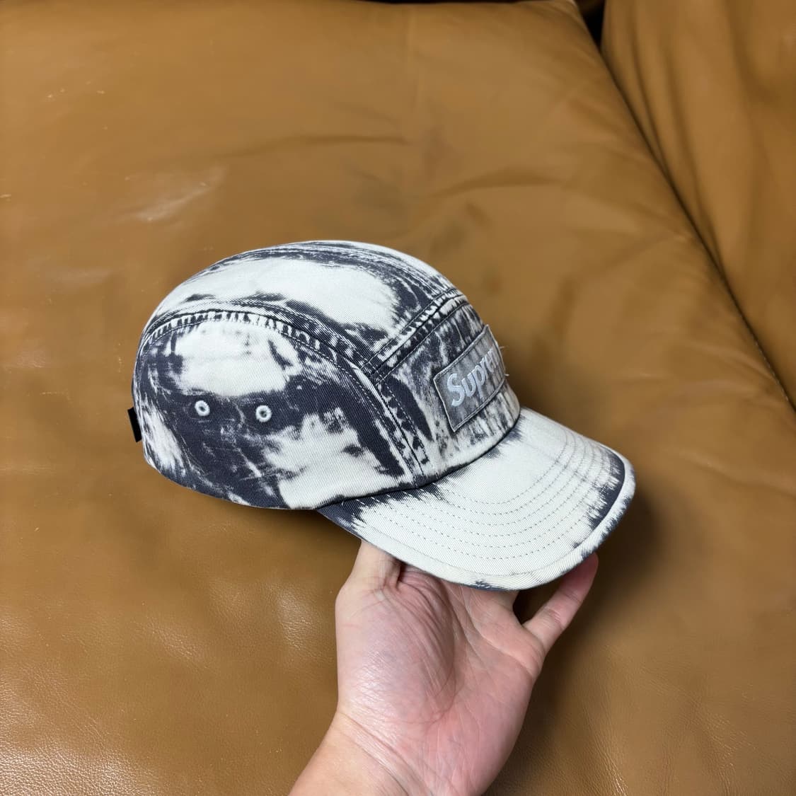 슈프림 캠프캡 모자 박스로고 워시드 블랙 상품이미지3